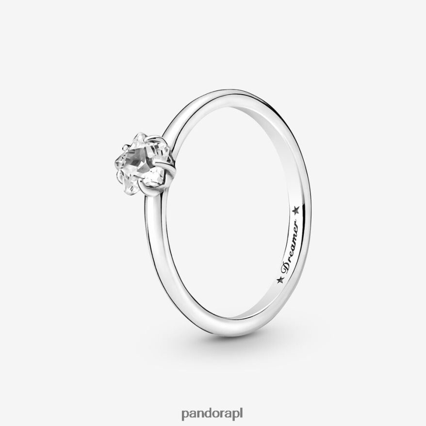 srebro Akcesoria Pandora niebiański, błyszczący pierścionek z pasjansem w kształcie gwiazdy DFDN695