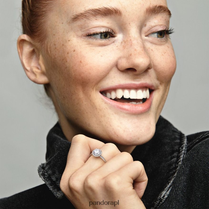 srebro Akcesoria Pandora okrągły, błyszczący pierścień aureola DFDN529