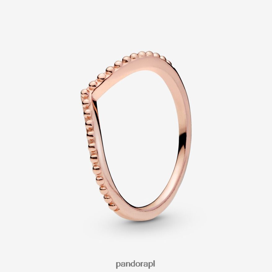 Pozłacane Różowym Złotem Akcesoria Pandora pierścionek z koralikami DFDN576