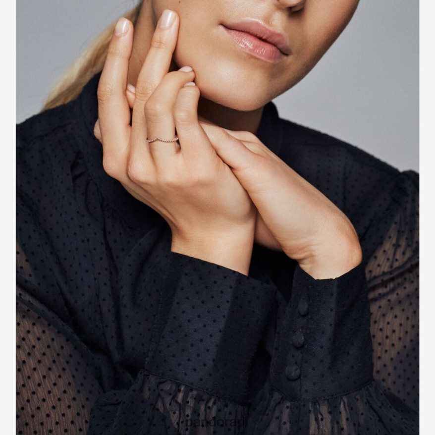 Pozłacane Różowym Złotem Akcesoria Pandora pierścionek z koralikami DFDN576