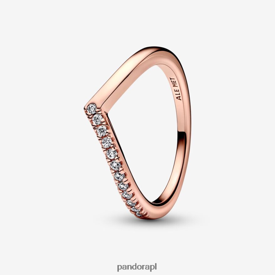 Pozłacane Różowym Złotem Akcesoria Pandora ponadczasowy, półbłyszczący pierścionek życzeń DFDN605