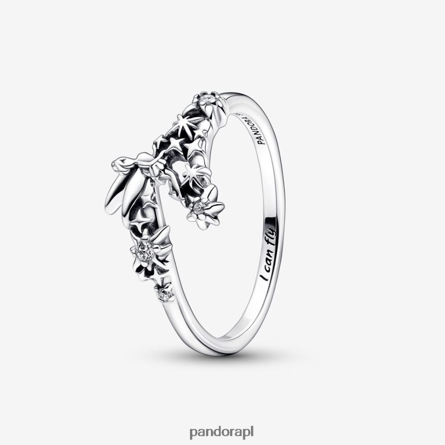 srebro Akcesoria Pandora Błyszczący pierścionek z dzwoneczkiem Disneya DFDN589