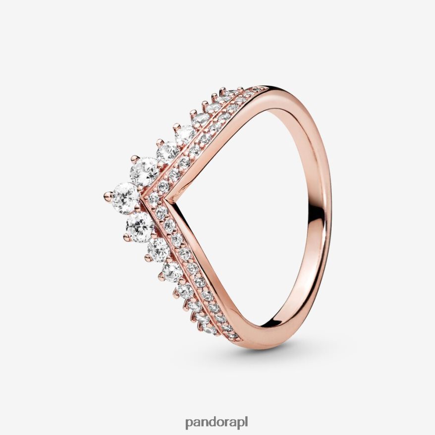 Pozłacane Różowym Złotem Akcesoria Pandora pierścionek z motywem księżniczki DFDN554