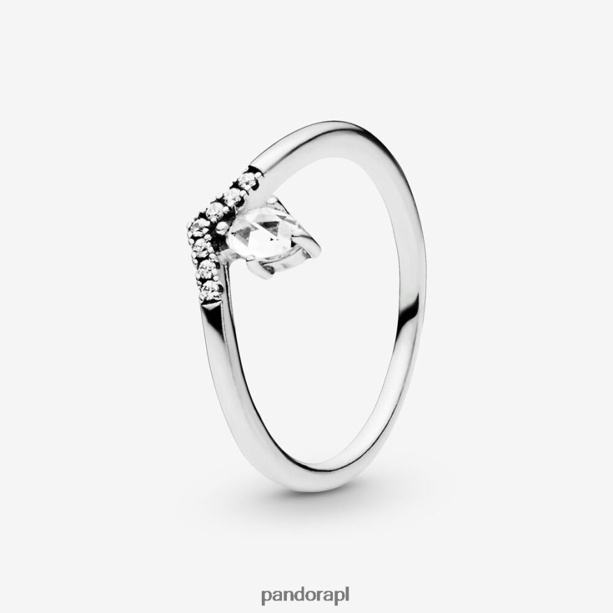 srebro Akcesoria Pandora klasyczny pierścionek typu Wishbone DFDN571