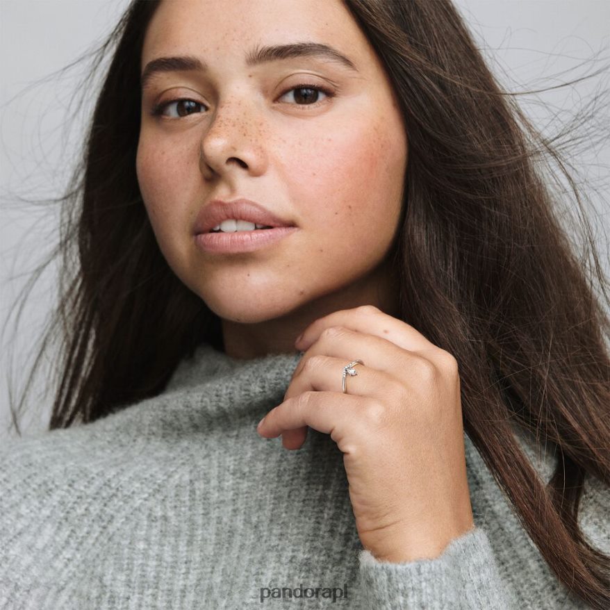 srebro Akcesoria Pandora klasyczny pierścionek typu Wishbone DFDN571