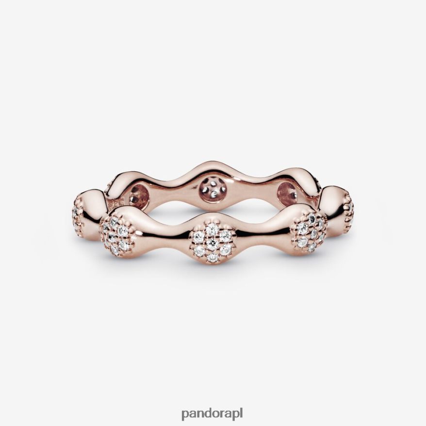 Pozłacane Różowym Złotem Akcesoria Pandora Pierścień pavemodern lovepods - ostateczna wyprzedaż DFDN665
