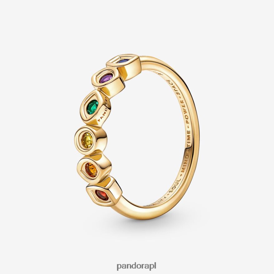 pozłacany Akcesoria Pandora cud pierścienia z kamieniami nieskończoności Avengers DFDN672