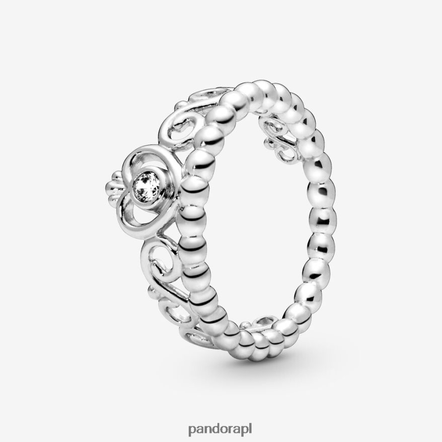 srebro Akcesoria Pandora Pierścionek koronny z tiarą księżniczki DFDN516