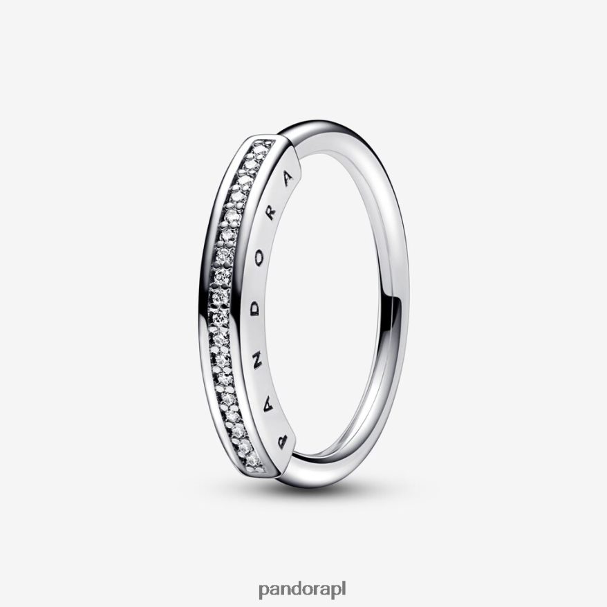 srebro Akcesoria Pandora podpis i-d pave ring DFDN586