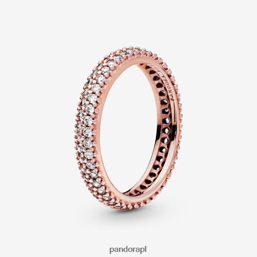 Pozłacane Różowym Złotem Akcesoria Pandora elegancki pierścionek z kokardką DFDN420