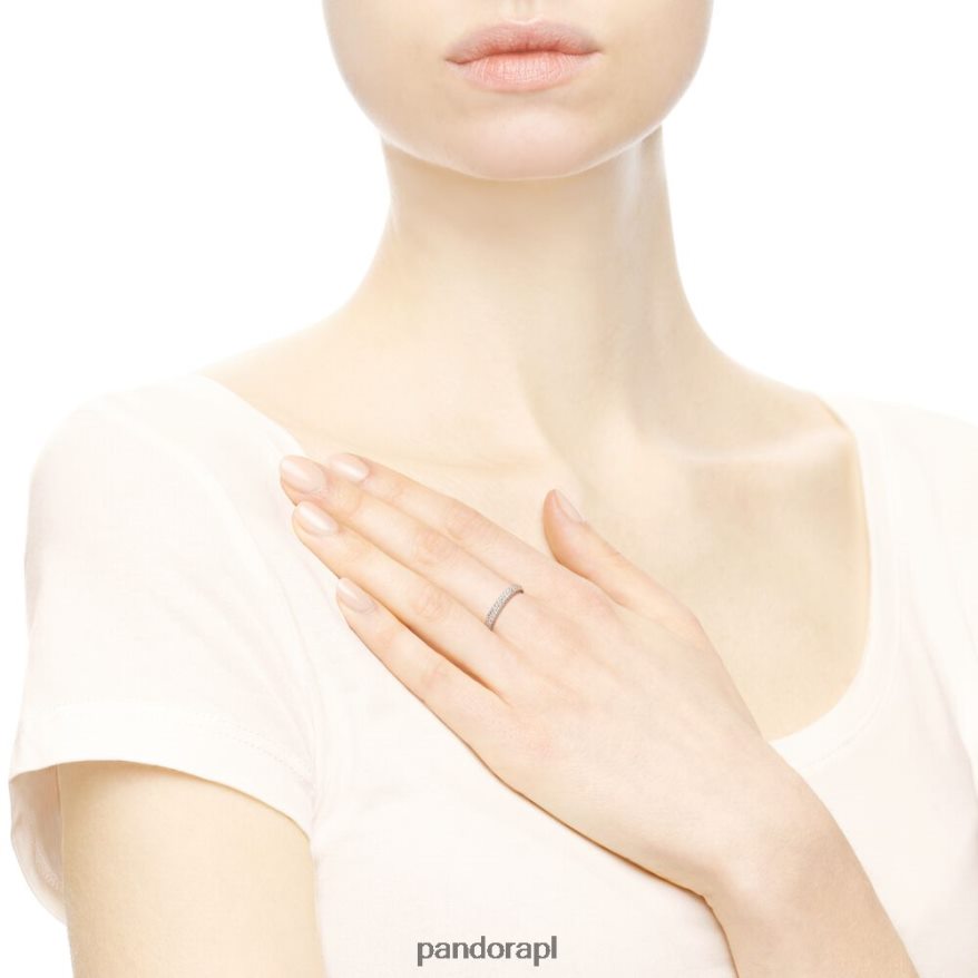 Pozłacane Różowym Złotem Akcesoria Pandora elegancki pierścionek z kokardką DFDN420