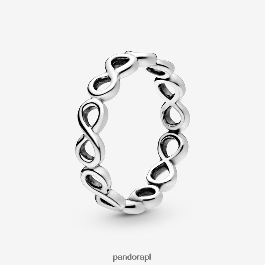 srebro Akcesoria Pandora prosty pierścionek z nieskończonością DFDN647