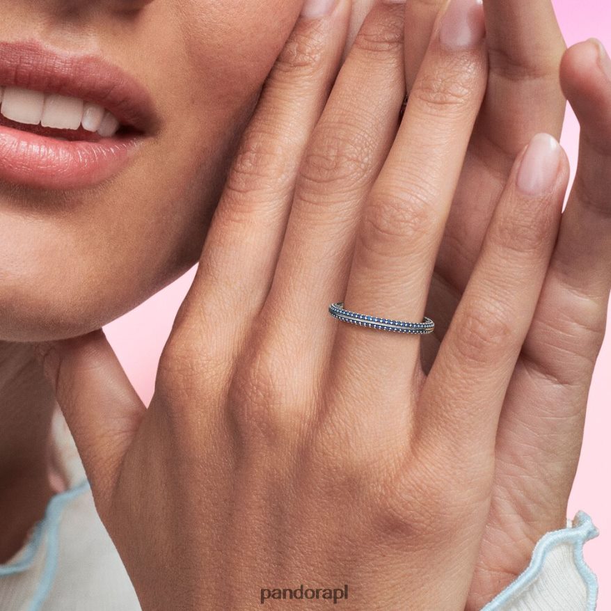 srebro/niebieski Akcesoria Pandora utoruję pierścień DFDN656