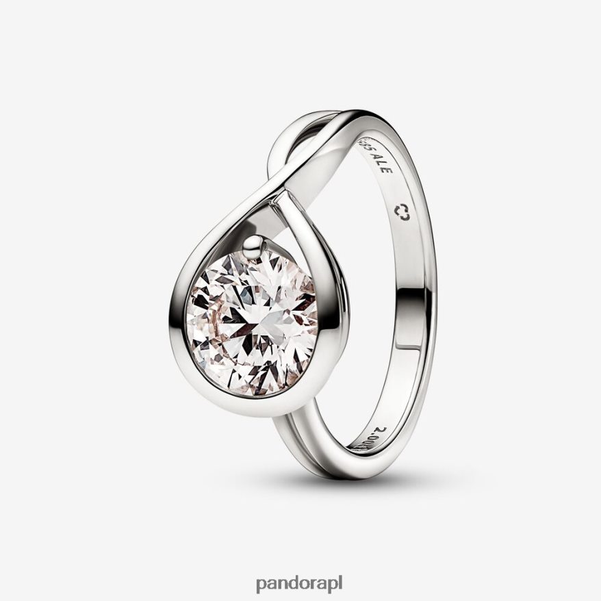 białe złoto Akcesoria Pandora Pierścionek z brylantem o masie 2,00 ct stworzony w laboratorium i wykonany w laboratorium Brilliance DFDN540