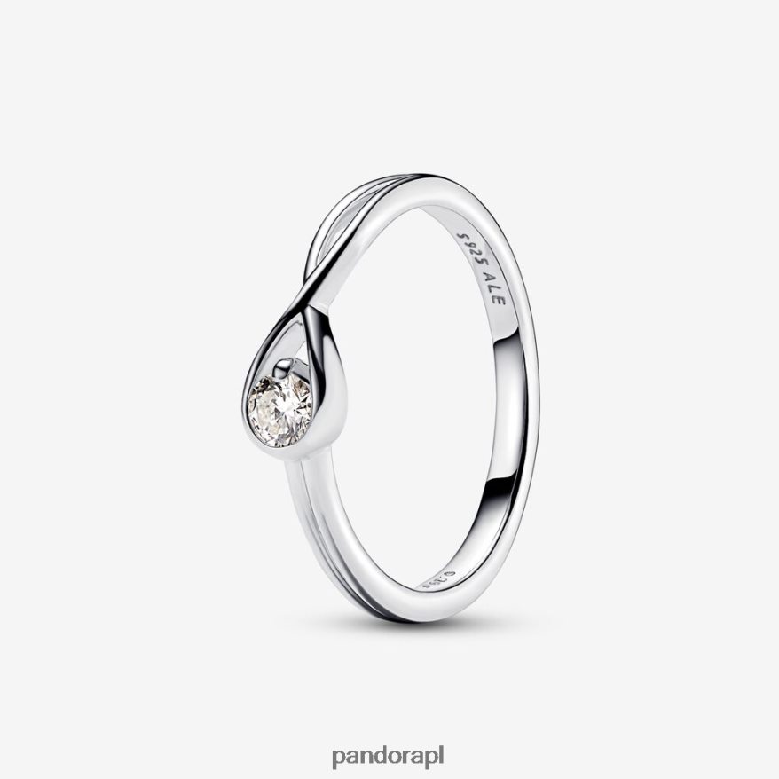 srebro Akcesoria Pandora Wytworzony w laboratorium pierścionek z brylantem o masie 0,15 ct i tw DFDN493