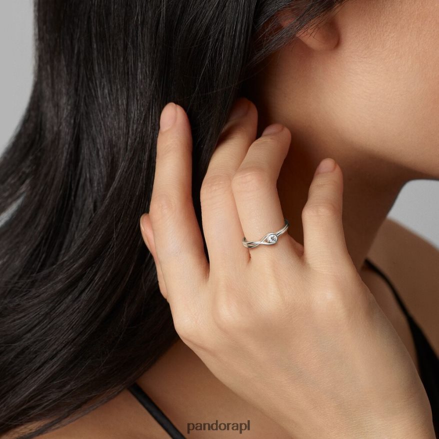 srebro Akcesoria Pandora Wytworzony w laboratorium pierścionek z brylantem o masie 0,15 ct i tw DFDN493