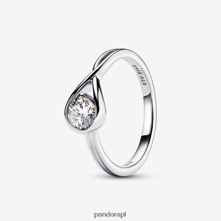 srebro Akcesoria Pandora Wytworzony w laboratorium pierścionek z brylantem o masie 0,50 ct i tw DFDN496