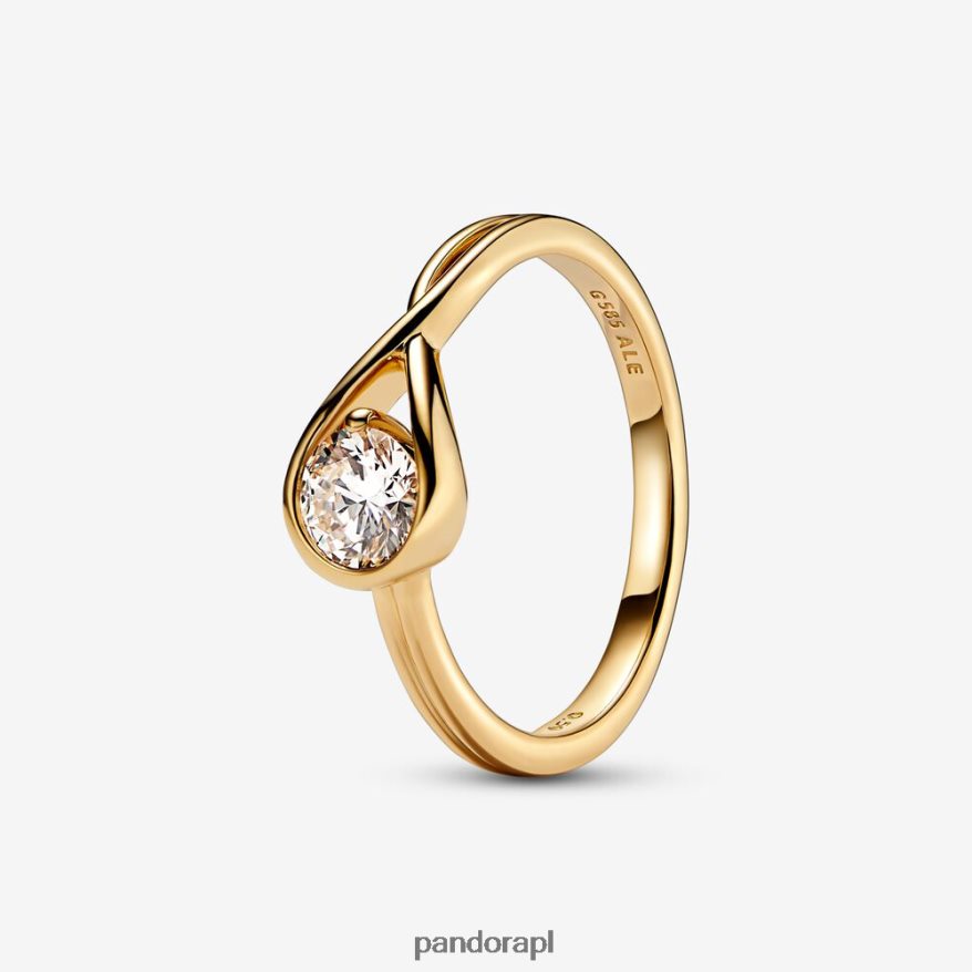 złoto Akcesoria Pandora Wytworzony w laboratorium pierścionek z brylantem o masie 0,50 ct i tw DFDN494