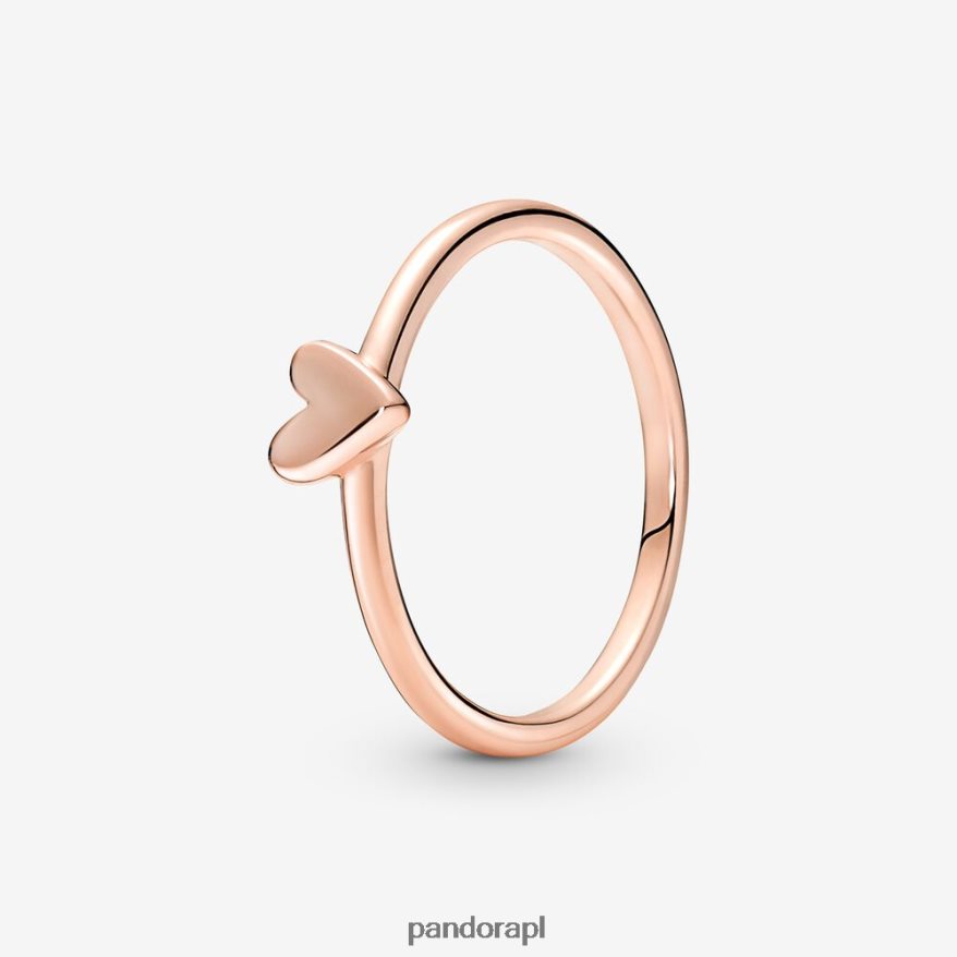 Pozłacane Różowym Złotem Akcesoria Pandora odręczny pierścionek z sercem DFDN492