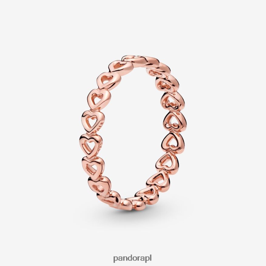 Pozłacane Różowym Złotem Akcesoria Pandora pierścień serc DFDN504