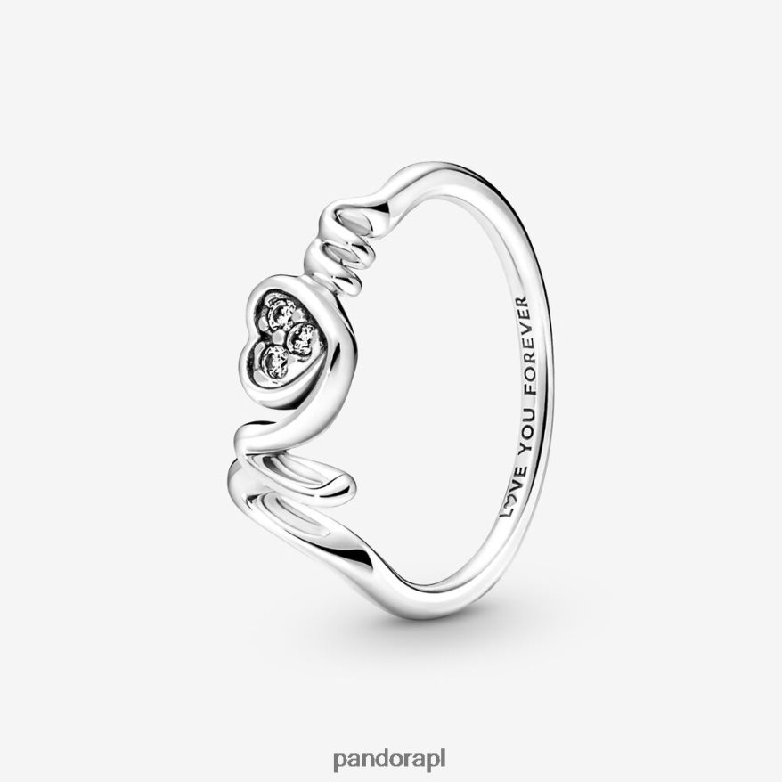 srebro Akcesoria Pandora mama utorowała pierścionek z sercem DFDN676