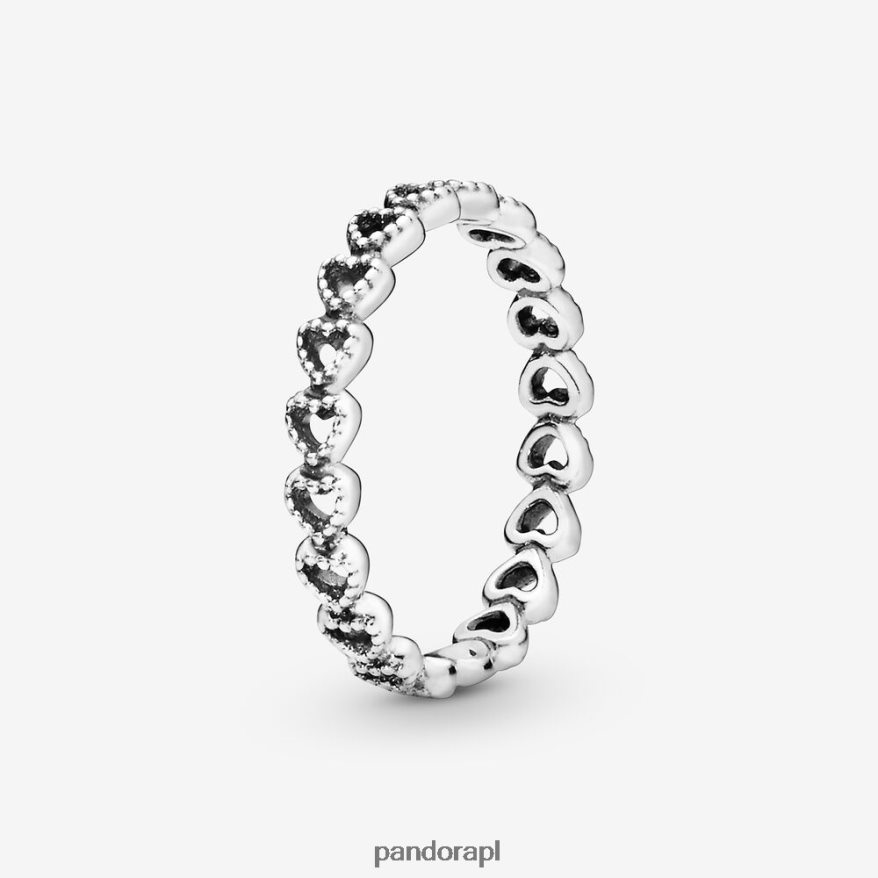 srebro Akcesoria Pandora pierścień serc DFDN642