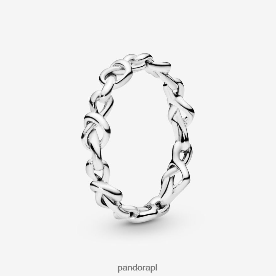 srebro Akcesoria Pandora pierścionek z zawiązanymi sercami DFDN514