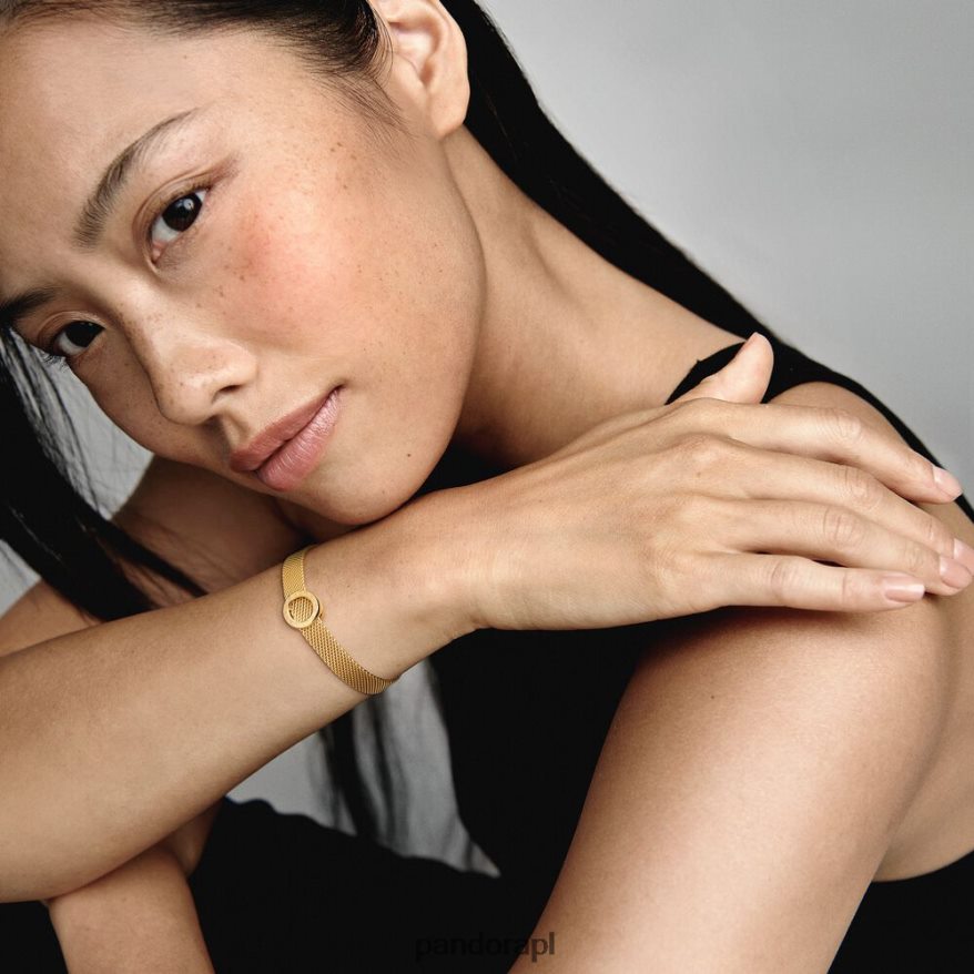 pozłacany Akcesoria Pandora Zawieszka z okrągłym logo DFDN951