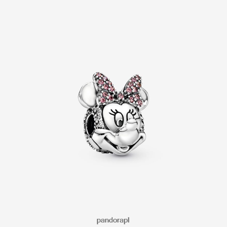 srebro Akcesoria Pandora Zawieszka z klipsem w kształcie różowej kokardki Disney Minnie Mouse DFDN30