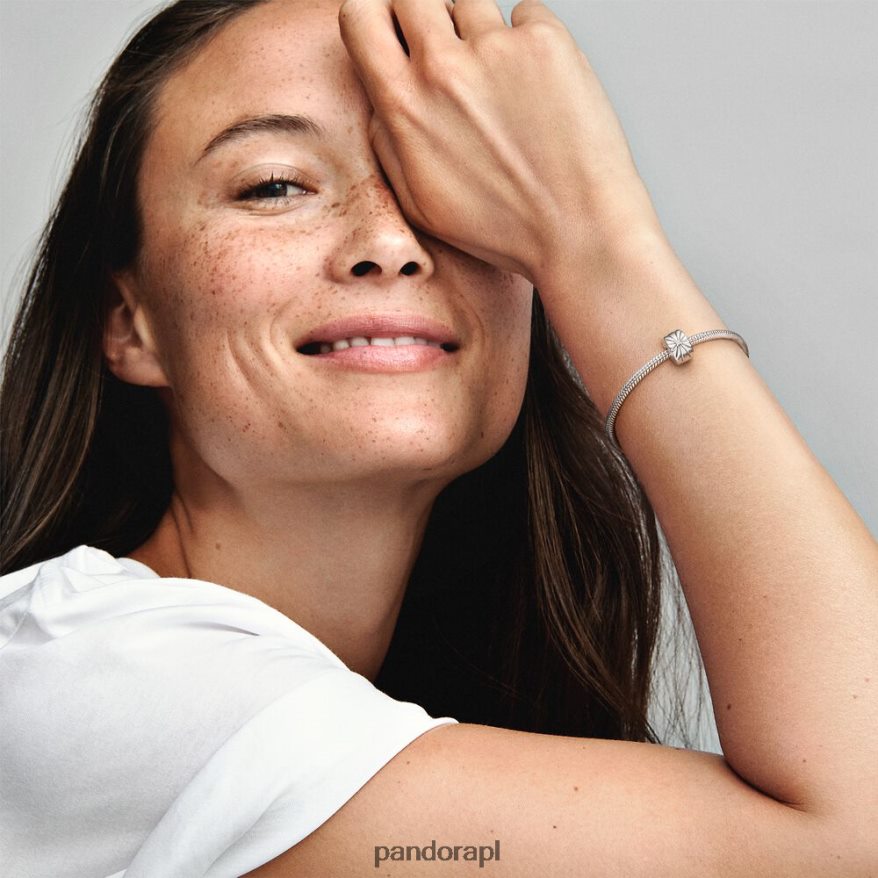 srebro Akcesoria Pandora błyszczący klips w kształcie słońca DFDN23