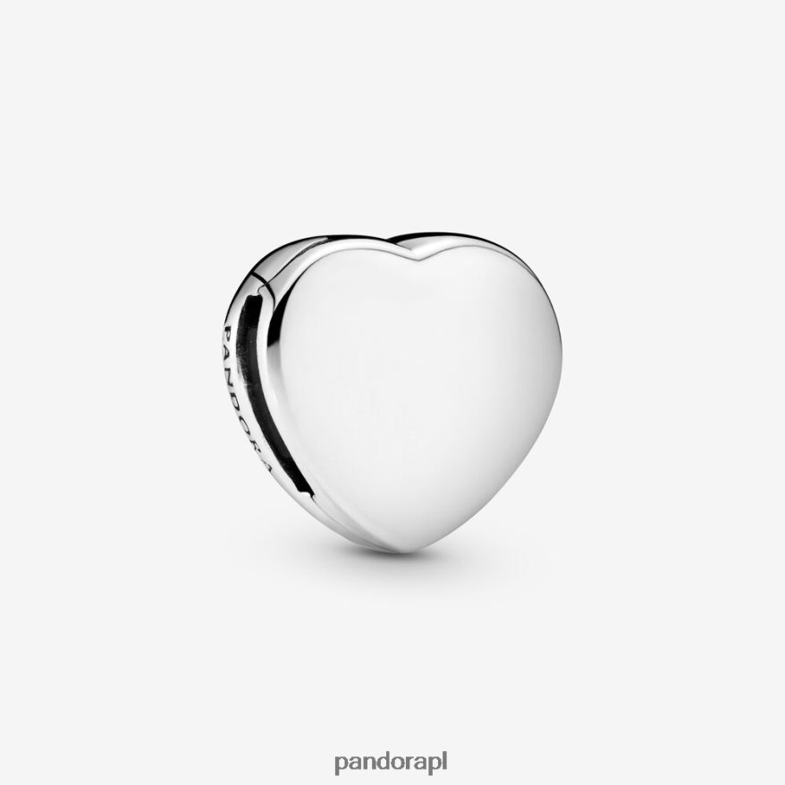 srebro Akcesoria Pandora prosty urok z klipsem w kształcie serca DFDN37