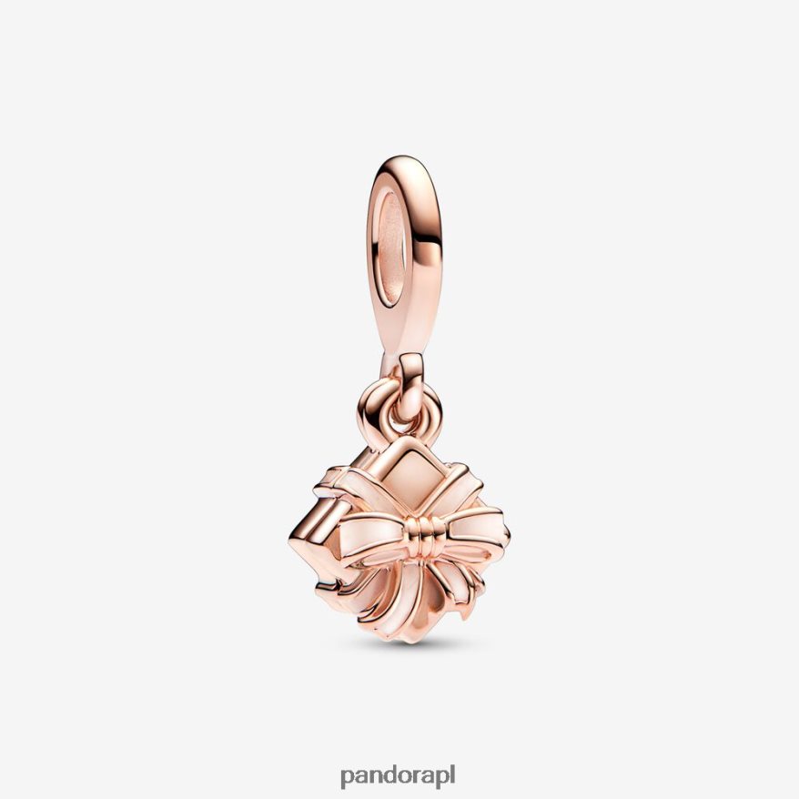 Pozłacane Różowym Złotem Akcesoria Pandora Prezent z okazji urodzin, otwierany, wiszący urok DFDN115
