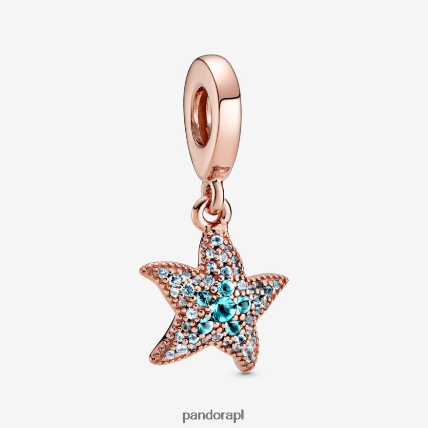 Pozłacane Różowym Złotem Akcesoria Pandora zawieszka z błyszczącą rozgwiazdą DFDN146