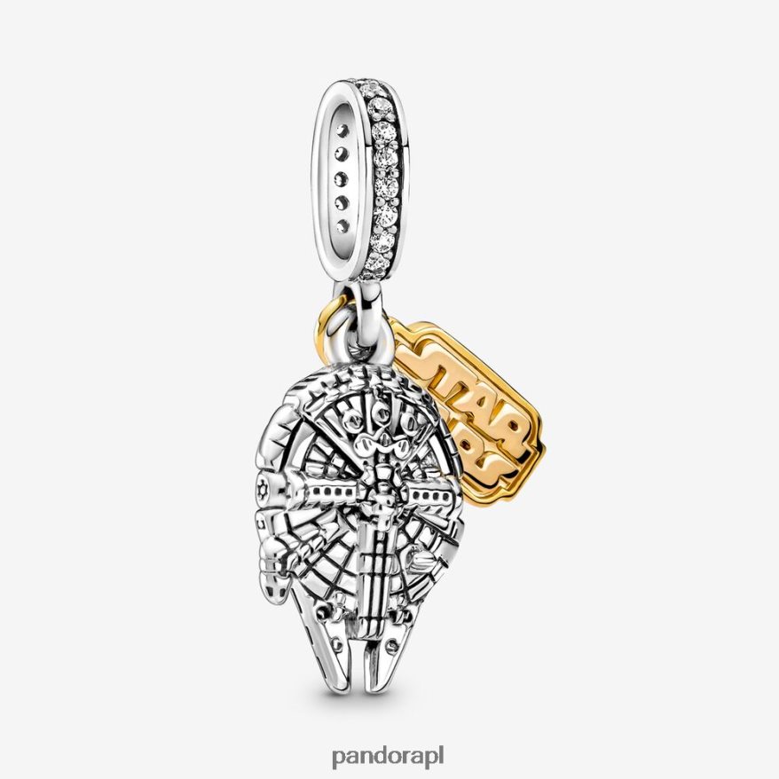 dwutonowy Akcesoria Pandora Zawieszka z motywem Sokoła Millennium z Gwiezdnych Wojen DFDN297