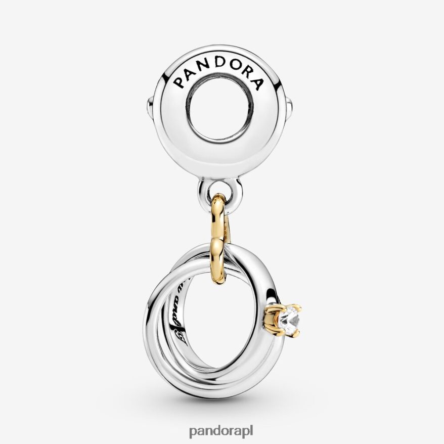 dwutonowy Akcesoria Pandora zawieszka do obrączek ślubnych DFDN290
