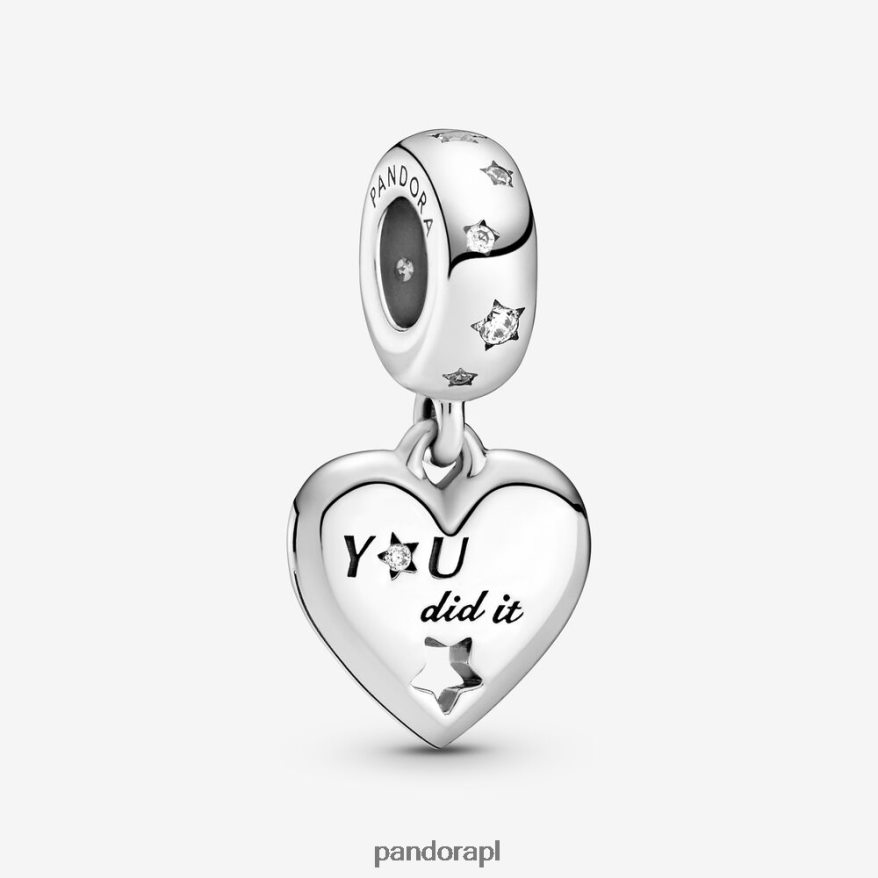 srebro Akcesoria Pandora Gratulacje, zawieszka w kształcie serca i gwiazdek DFDN314