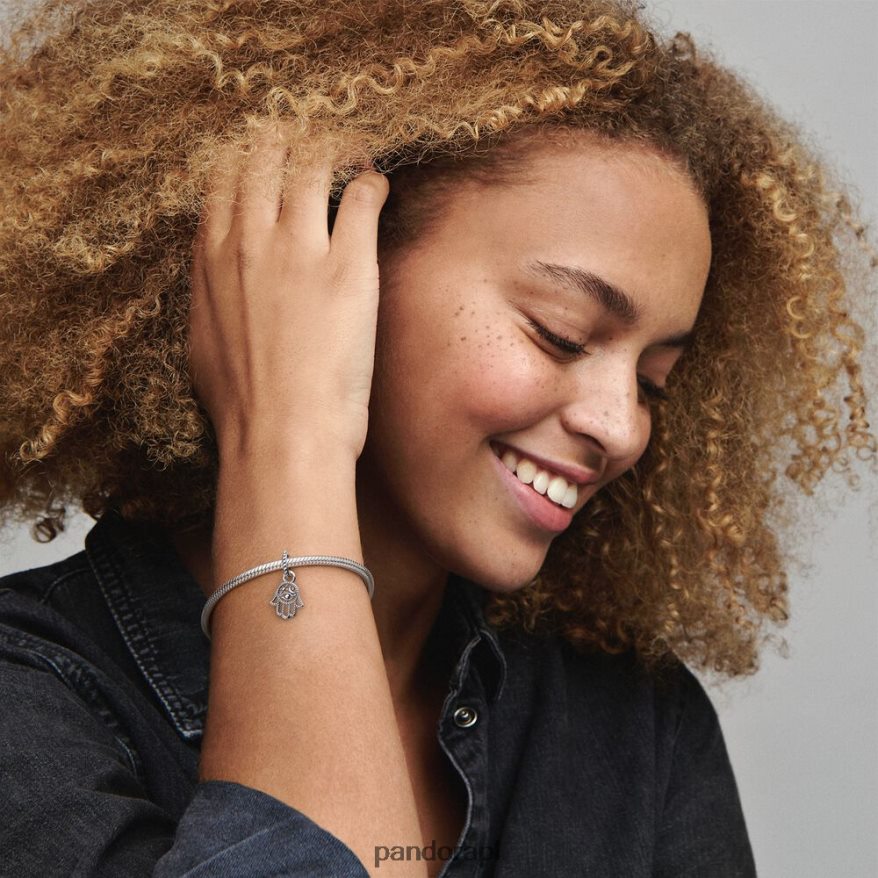 srebro Akcesoria Pandora Ochronny wisiorek w kształcie dłoni Hamsa DFDN45