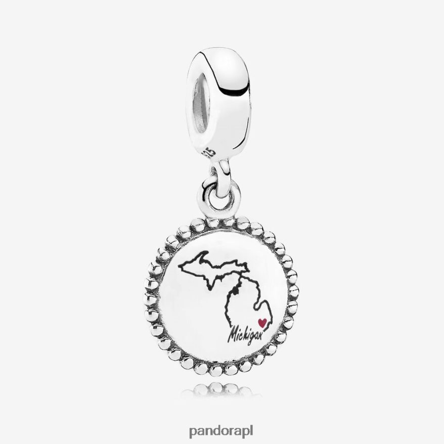 srebro Akcesoria Pandora Urok serca stanu Michigan DFDN310