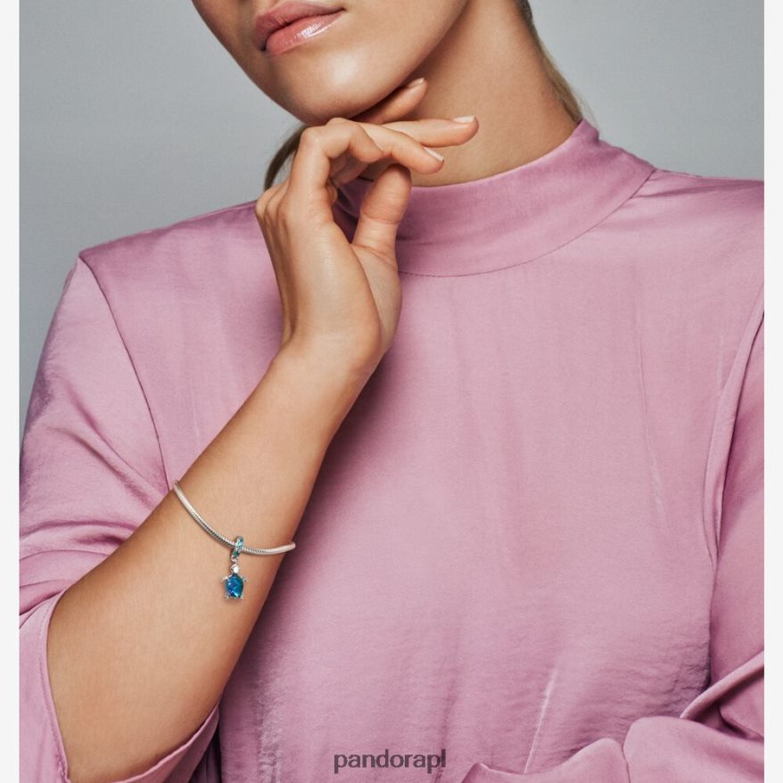 srebro Akcesoria Pandora Wisząca zawieszka z żółwiem morskim ze szkła Murano DFDN56