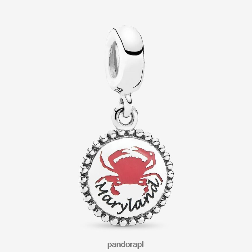 srebro Akcesoria Pandora Zawieszka w kształcie kraba z Maryland, emalia mieszana DFDN206