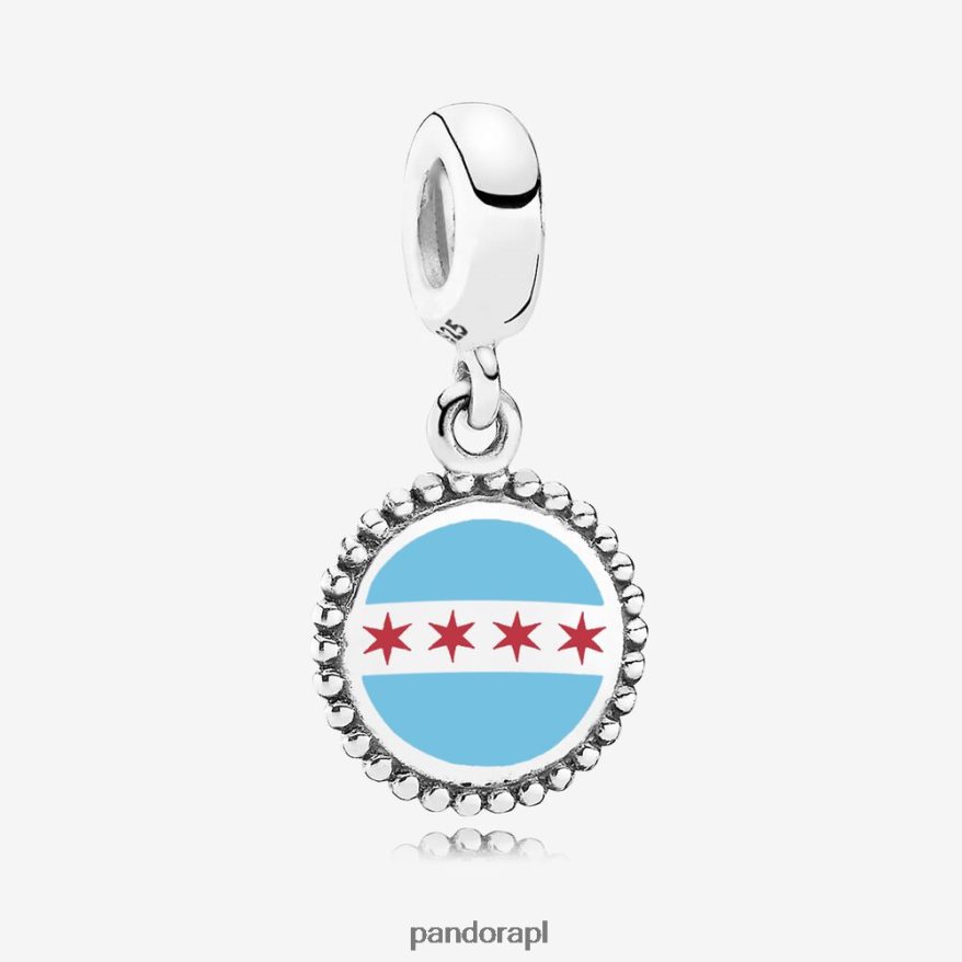 srebro Akcesoria Pandora Zawieszka z flagą Chicago DFDN267