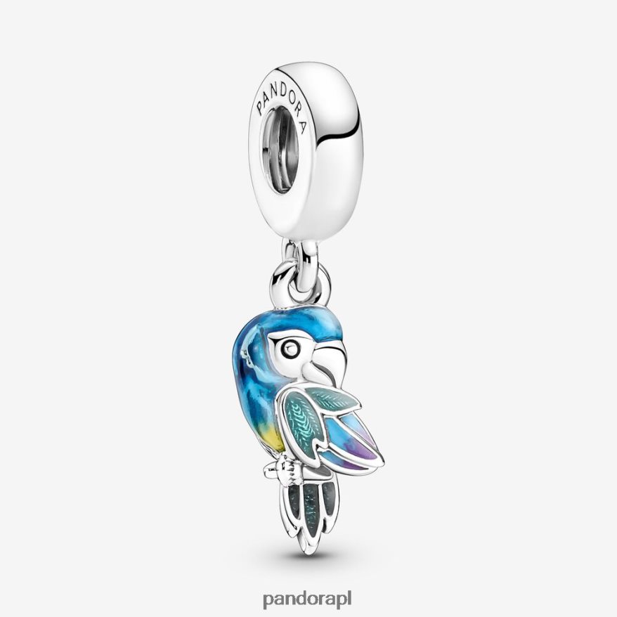 srebro Akcesoria Pandora Zawieszka z papugą raju w dżungli DFDN124