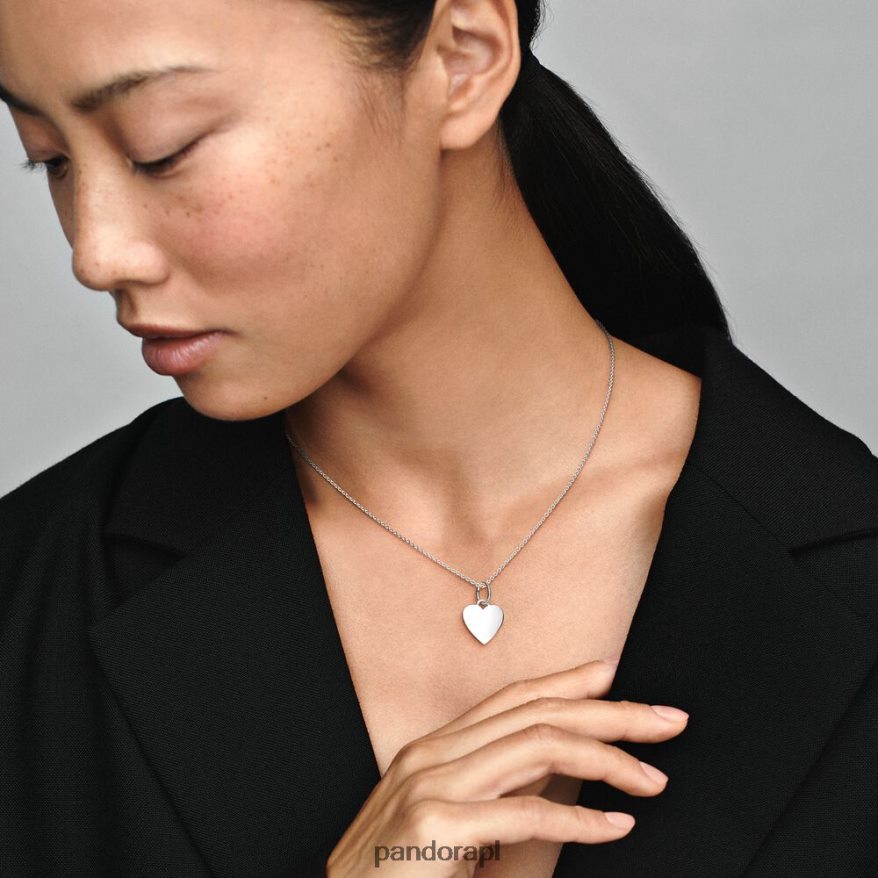 srebro Akcesoria Pandora grawerowana zawieszka w kształcie serca DFDN822