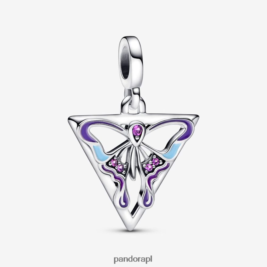 srebro Akcesoria Pandora medalion motylkowy DFDN815