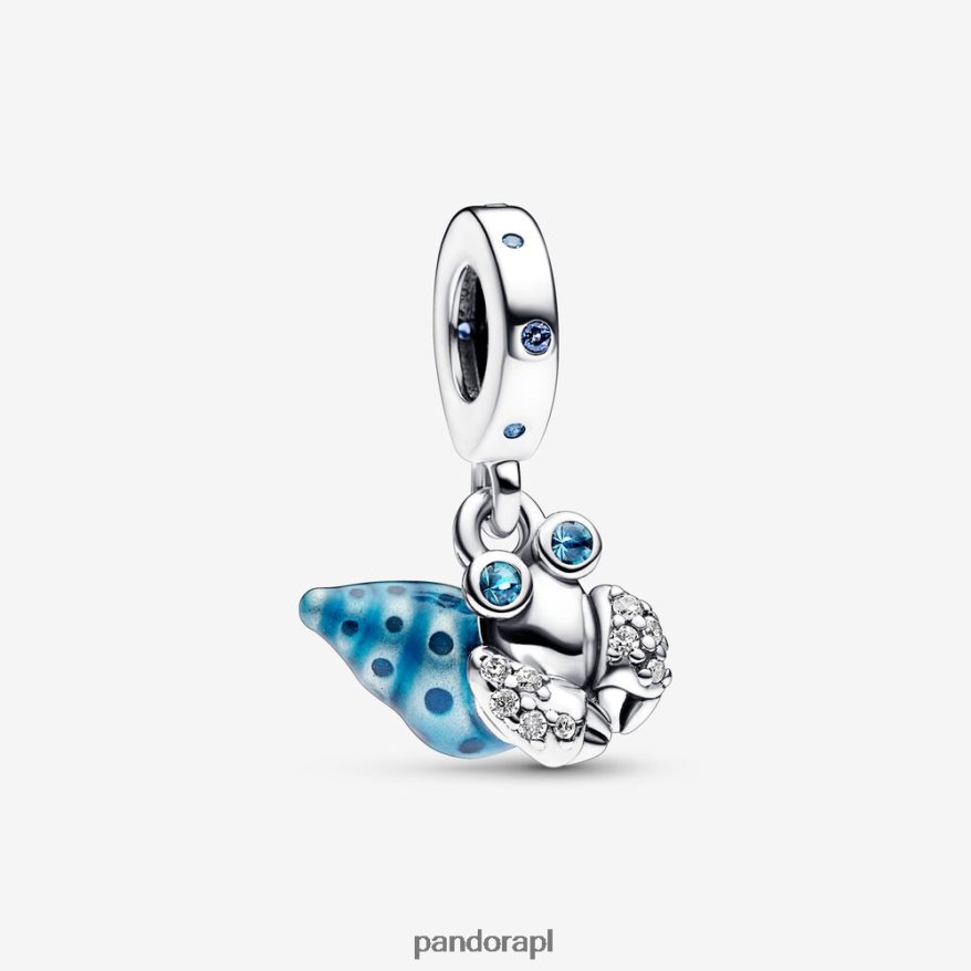 srebro Akcesoria Pandora Świecący w ciemności wisiorek w kształcie kraba pustelnika DFDN72