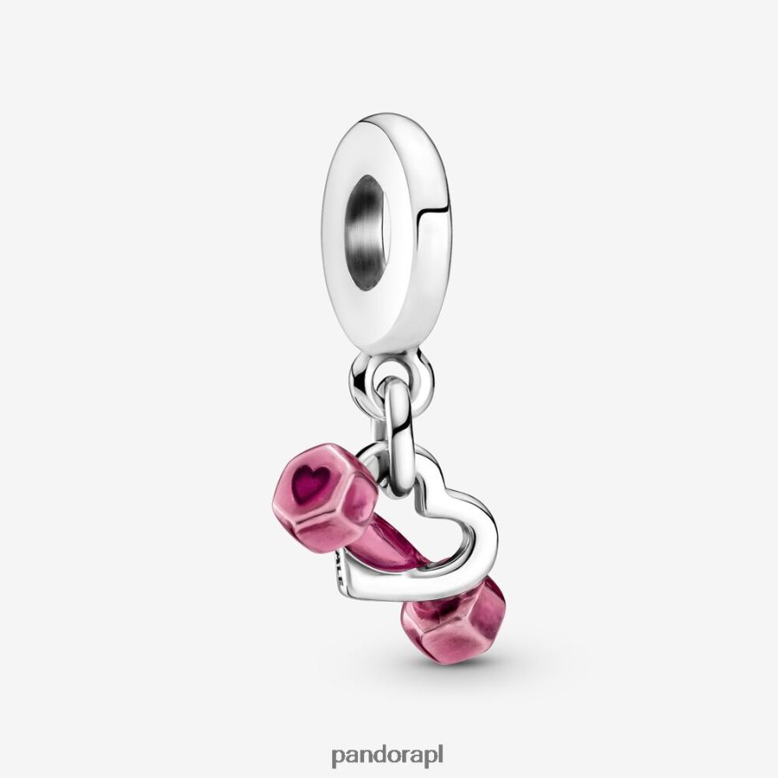 srebro Akcesoria Pandora zawieszka z hantlami i sercem DFDN69