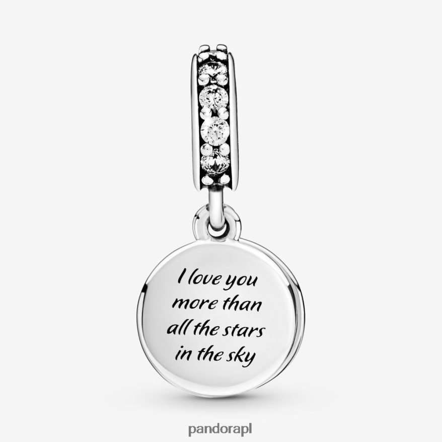 srebro/niebieski Akcesoria Pandora Zawieszka z wiszącym półksiężycem i gwiazdami na nocnym niebie DFDN225