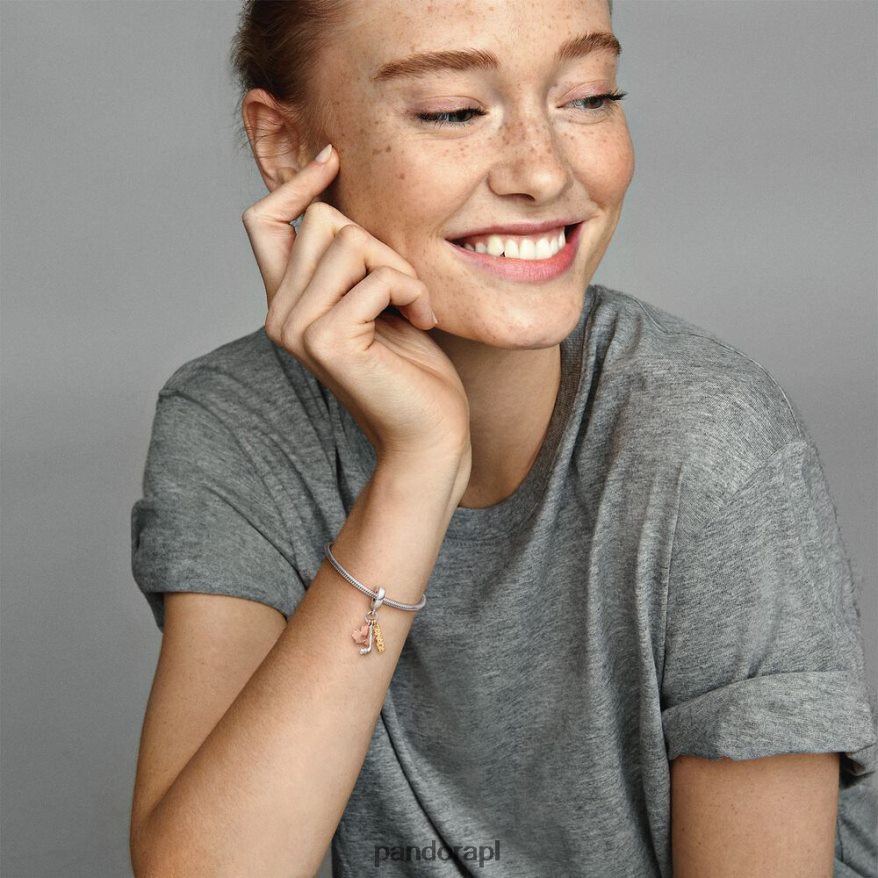 trójtonowy Akcesoria Pandora zawieszka Kanada, liść klonu i kij hokejowy DFDN148