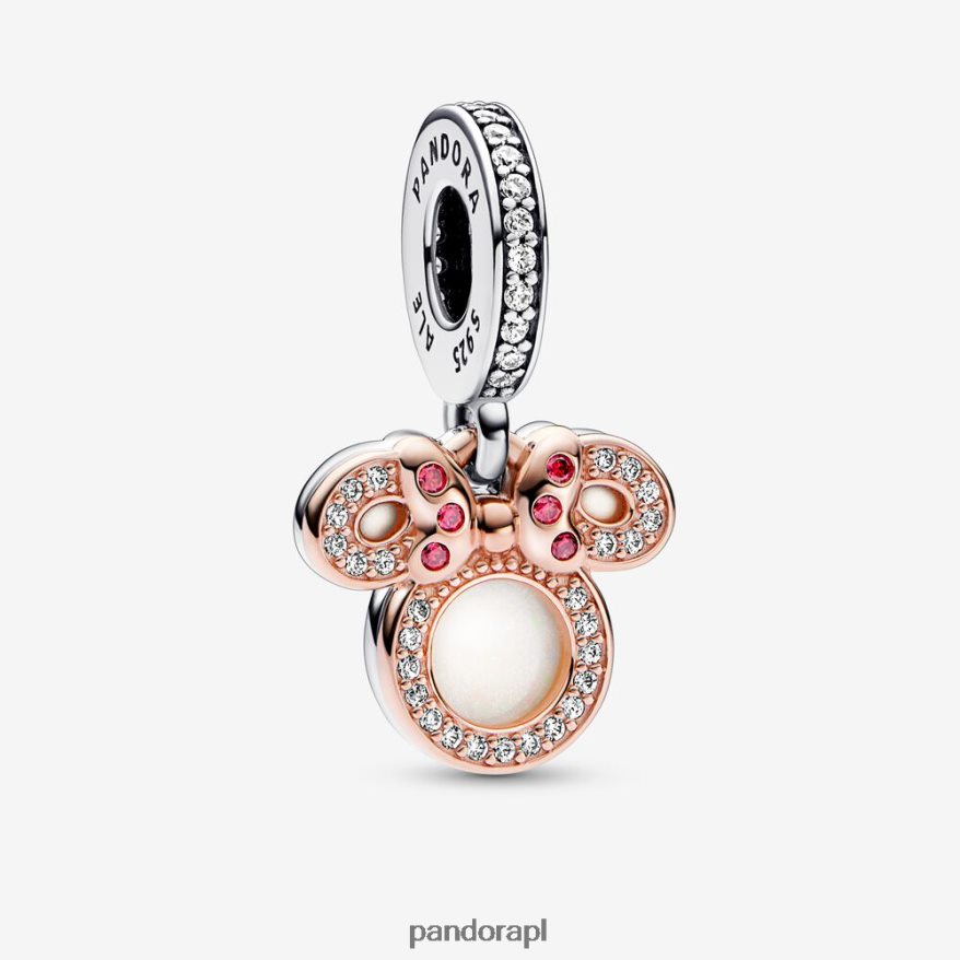 dwutonowy Akcesoria Pandora Podwójny wisiorek z sylwetką Myszki Minnie Disneya DFDN138