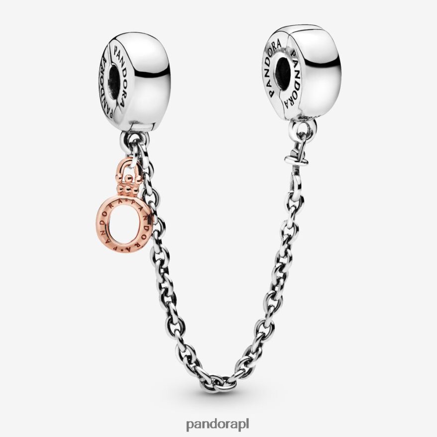 dwutonowy Akcesoria Pandora zwisająca korona lub łańcuszek zabezpieczający DFDN326